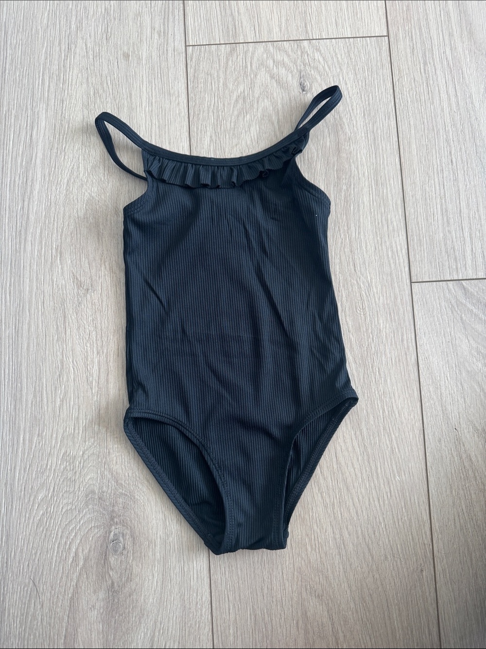H&M Black Ribbed One-Piece Swimsuit for Kids